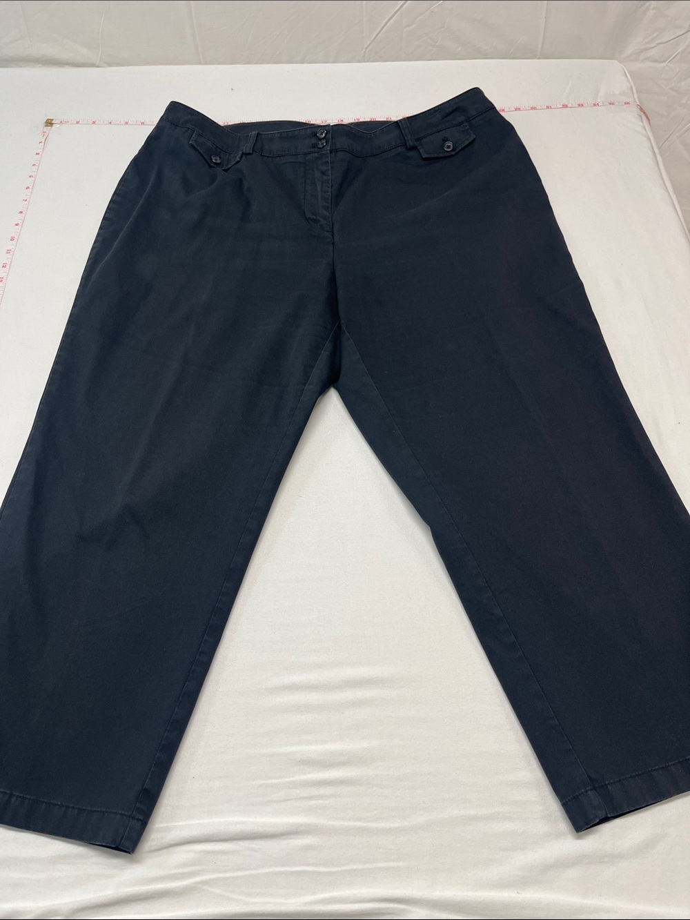 Womans plus Jones New York Navy blue Cropped Straight-Leg Pants cotton work 1304